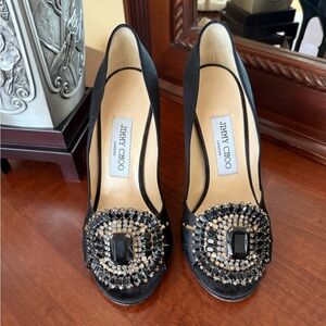 Jimmy Choo Black Embellished Heels